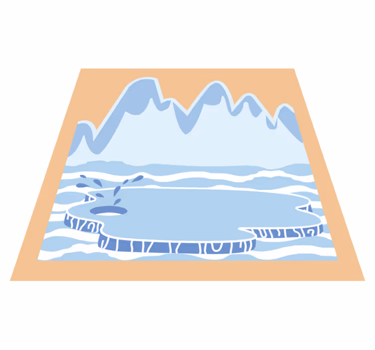 Vinyl teppe spedbarn blå isfjell - Tenstickers