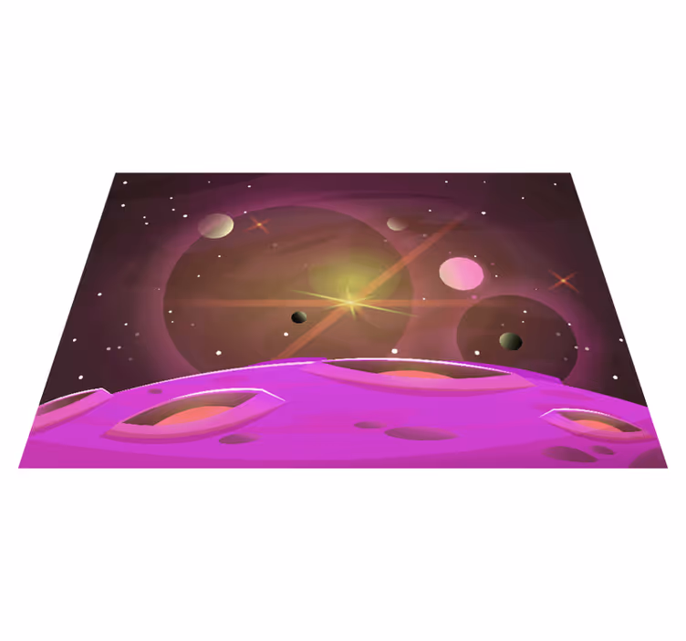 Vinyl teppe spedbarn futuristiske utsikter til rommet - Tenstickers