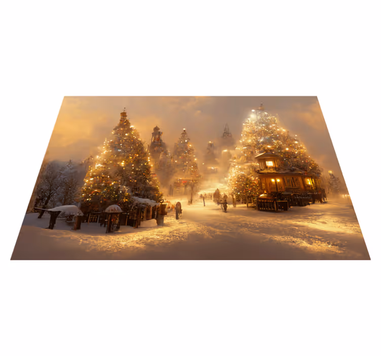 Jul vinyl teppe vinterlandskap - Tenstickers