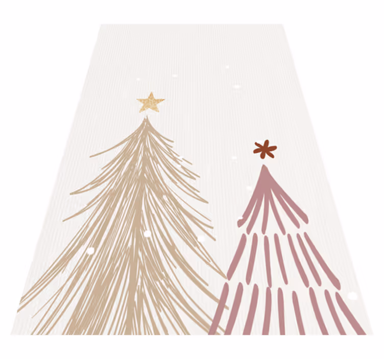 Jul vinyl teppe minimalistisk juletre - Tenstickers