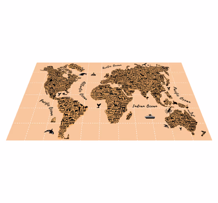 Byer vinyl teppe verdenskart - Tenstickers