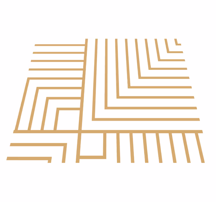 Vinyl teppe stue hvit og gull geometrisk - Tenstickers