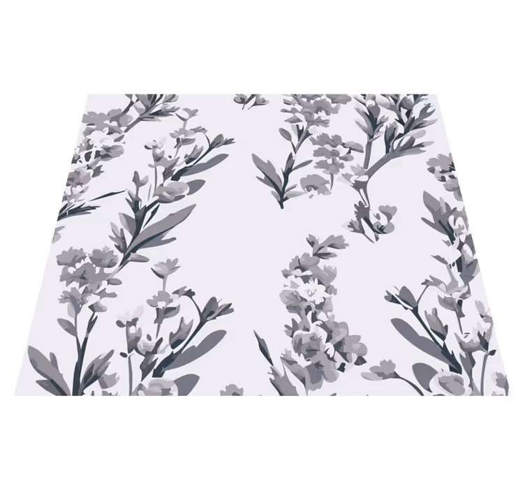 Blomsterdesign vinyl teppe grå - Tenstickers