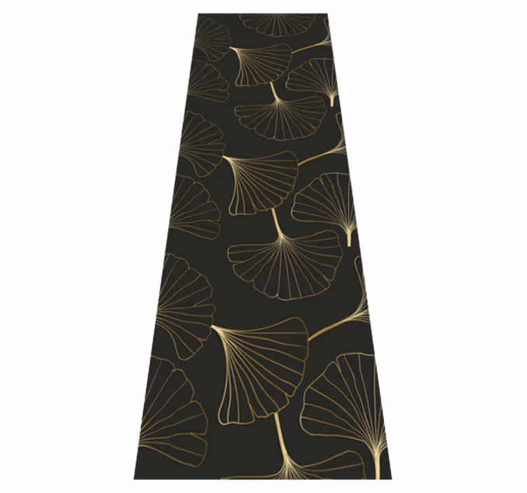 Ginkgo blader kull gull vinyl teppe midtgang - Tenstickers