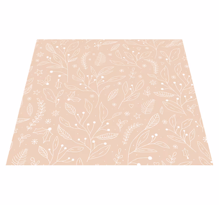 Vinyl teppe beige juleplanter - Tenstickers