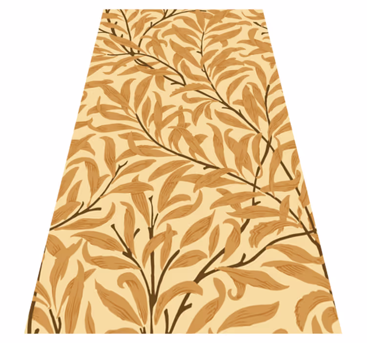 Vinyl teppe beige med botanisk bladtrykk - Tenstickers