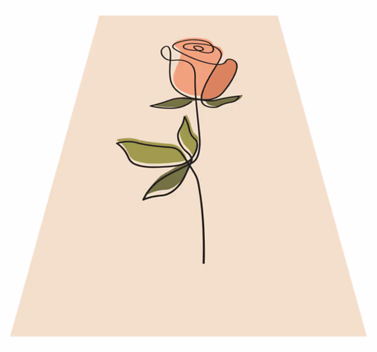 Vinyl teppe beige med kontinuerlig blomstemønster - Tenstickers