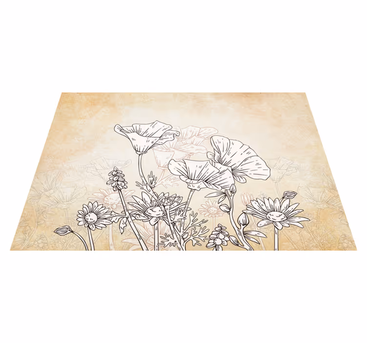Vinyl teppe beige vintage eng - Tenstickers