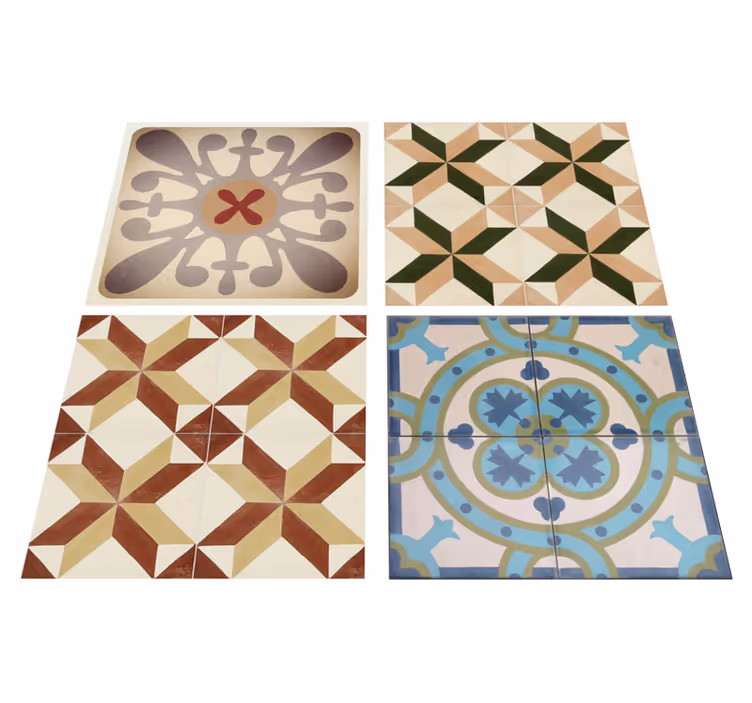Vinyl teppe beige dekorativ mosaikk variasjon - Tenstickers