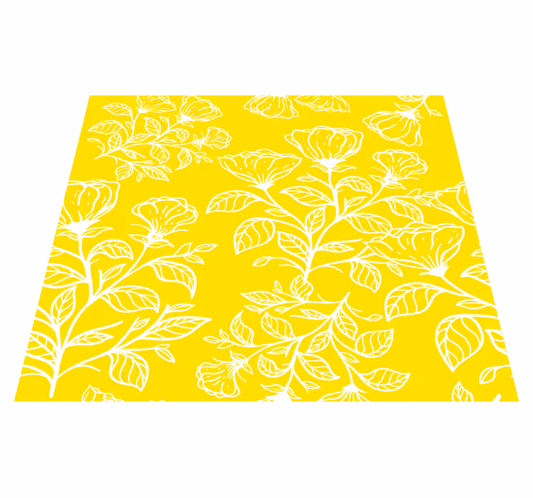 Vinyl teppe gul blomsterdesign mønster - Tenstickers