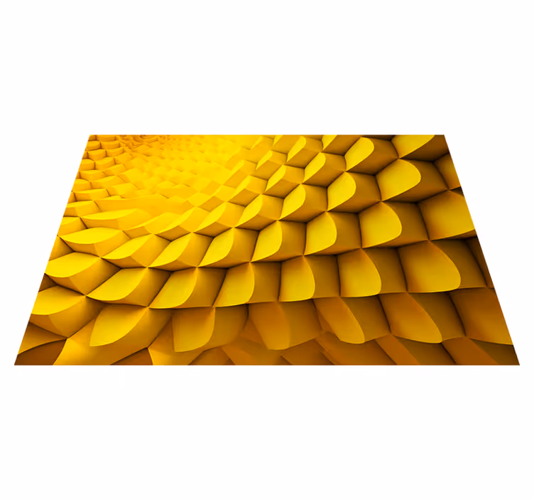 Vinyl teppe gul futuristisk geometri - Tenstickers
