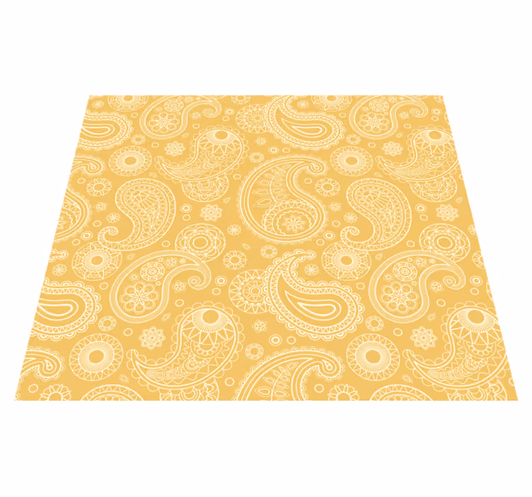 Vinyl teppe gul arabisk paisley - Tenstickers