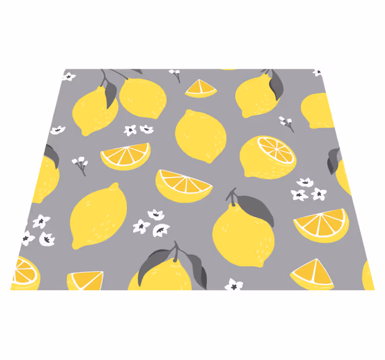 Tropisk sitron vinyl teppe gul - Tenstickers