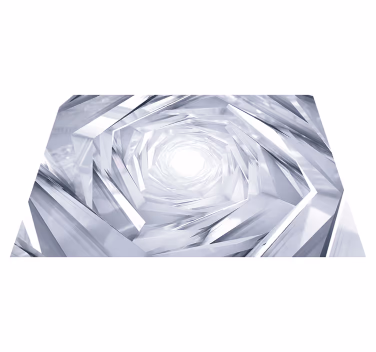 Abstract geometrisk tunnel vinyl teppe hvit - Tenstickers