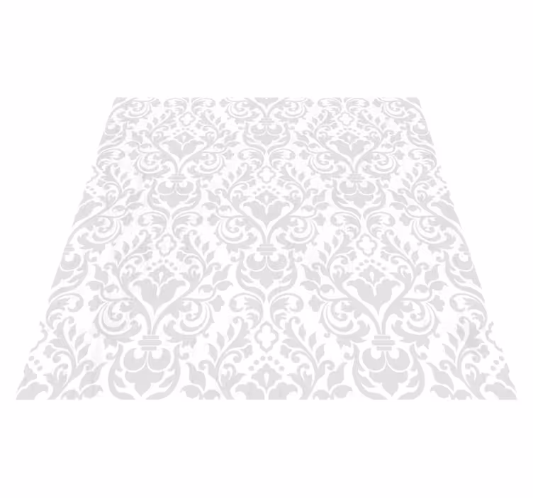 Vinyl teppe hvit grunge damask - Tenstickers