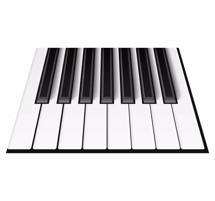Vinyl teppe hvit piano taster - Tenstickers