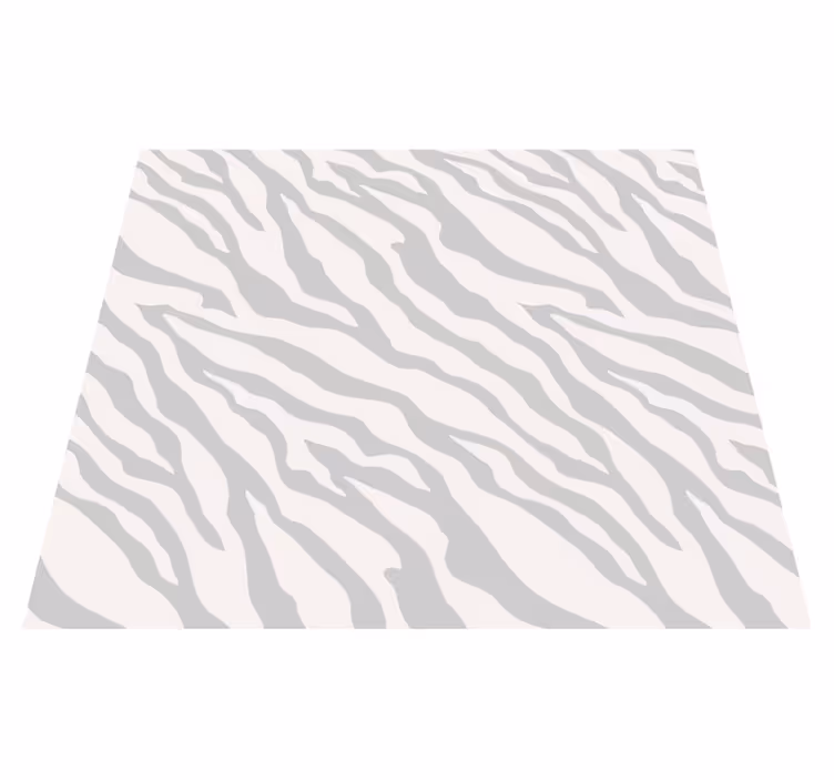 Vinyl teppe hvit lys grå zebra mønster - Tenstickers