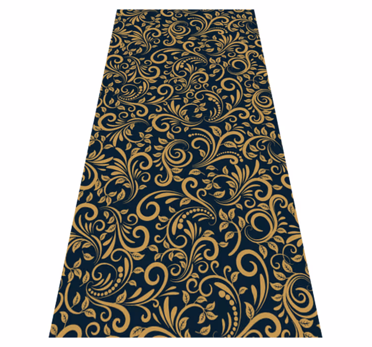 Vinyl teppe brun versace gull svart - Tenstickers