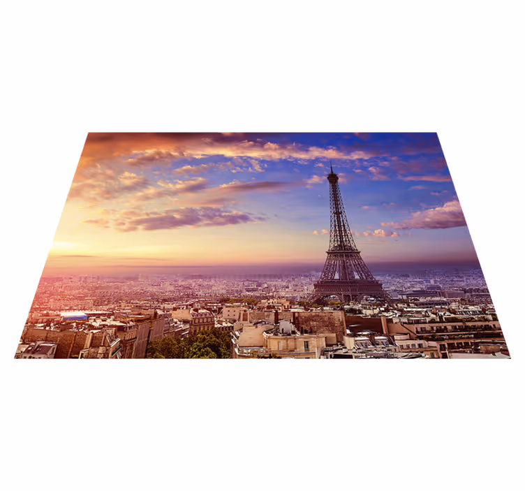 Vinyl teppe lilla paris utsikt - Tenstickers