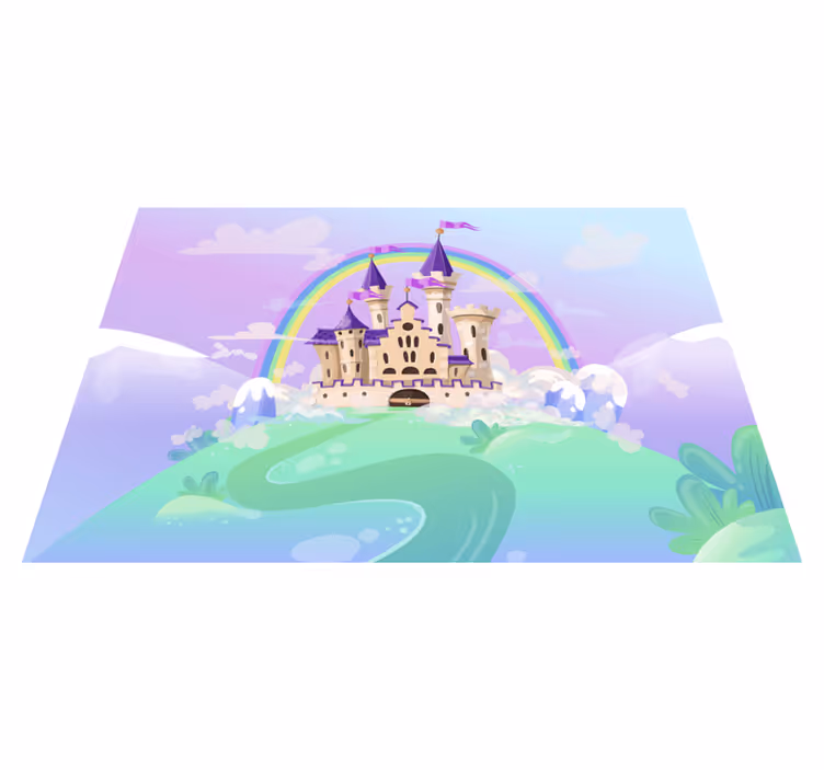 Vinyl teppe lilla prinsesse slott fotomur - Tenstickers