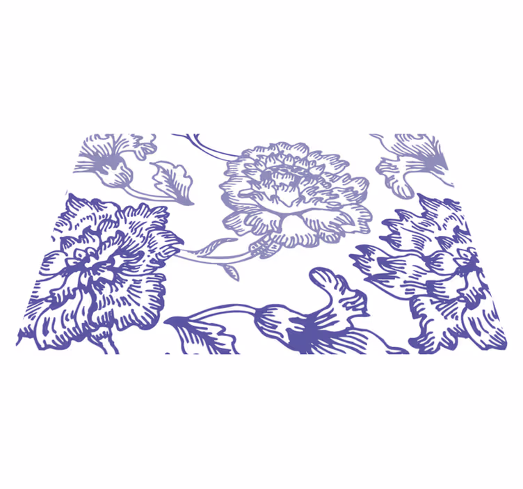 Vinyl teppe lilla mykt blomsterdesign - Tenstickers