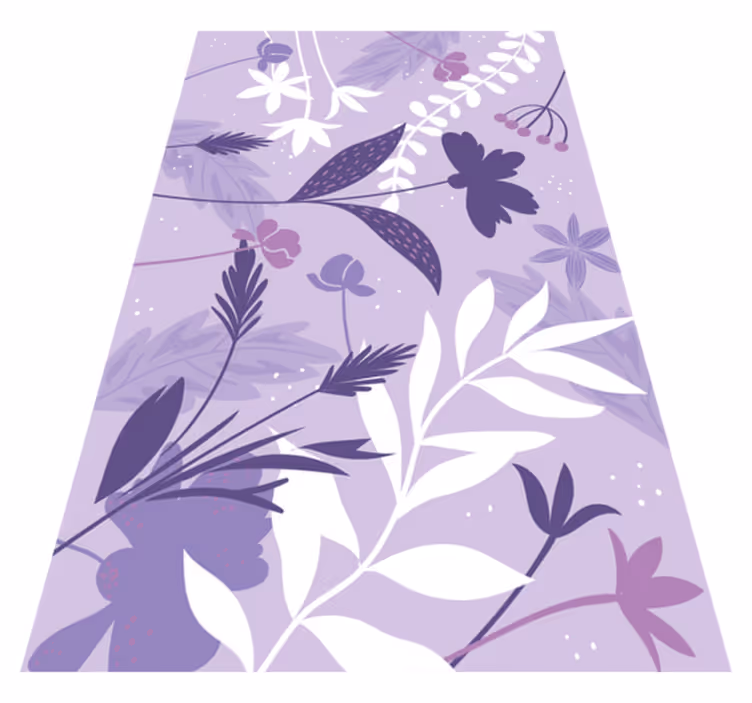 Vinyl teppe lilla med lilla blomster - Tenstickers