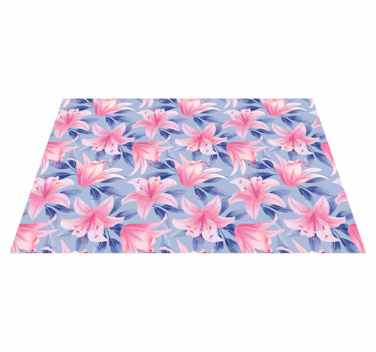 Vinyl teppe lilla akvarell blomsterillustrasjon - Tenstickers