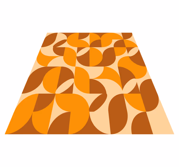 Retro oransje figurer vinyl teppe oransje - Tenstickers