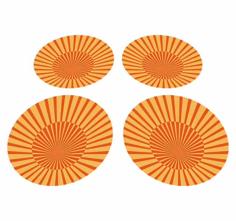 Vinyl teppe oransje 70-talls solsirkel - Tenstickers