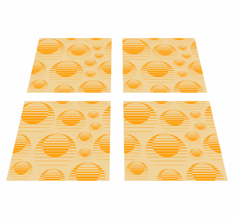 Vinyl teppe oransje retro soltegning - Tenstickers