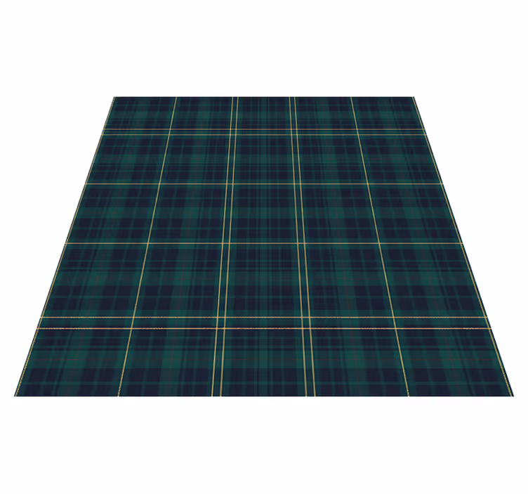 Vinyl teppe grønn mørkegrønn tartan - Tenstickers