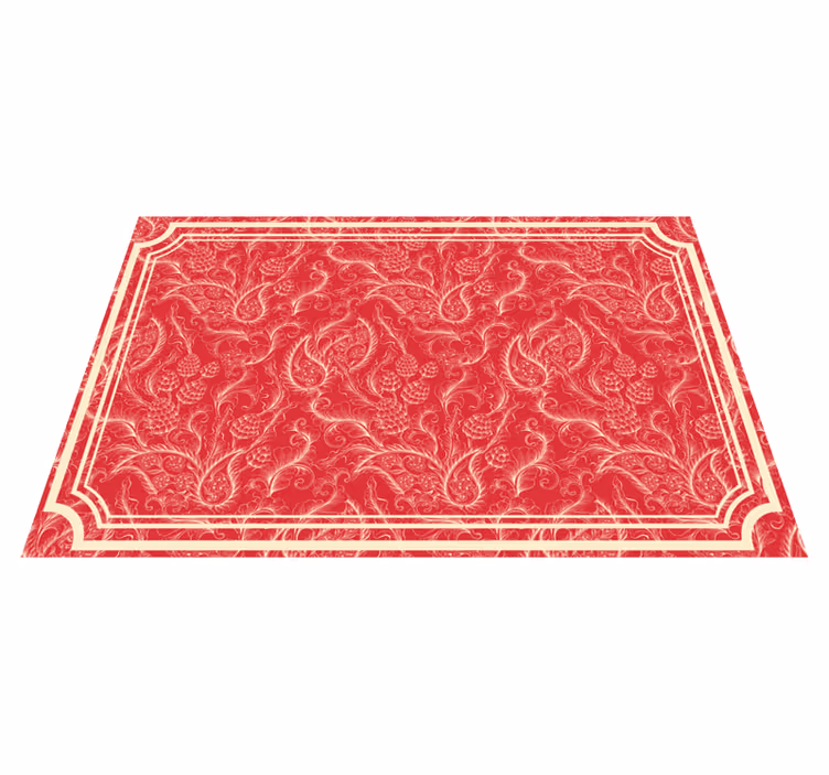 Vinyl teppe rød paisley illustrasjon - Tenstickers