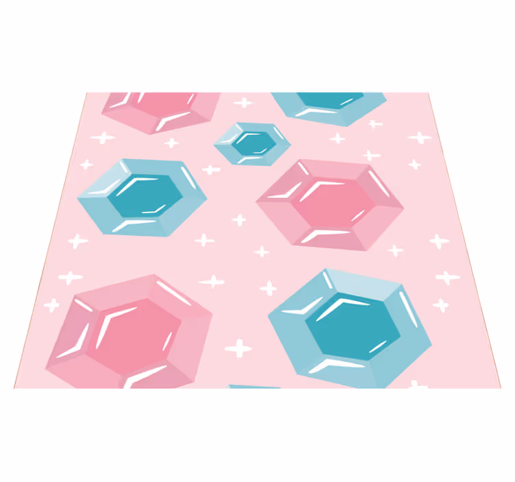 Vinyl teppe rosa geometriske juveltoner - Tenstickers
