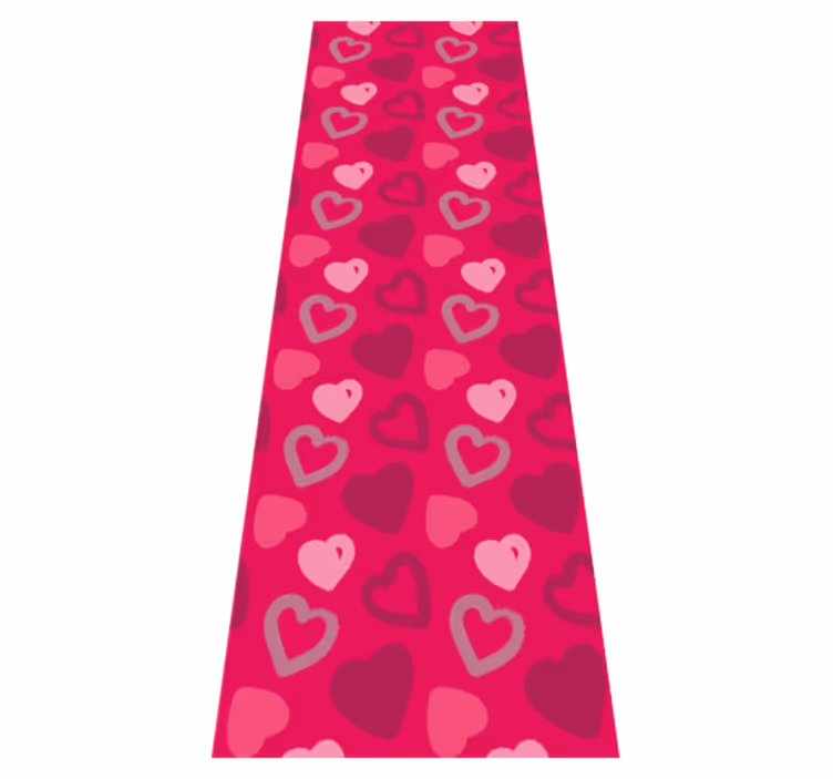 Vinyl teppe rosa fuksia hjerter - Tenstickers
