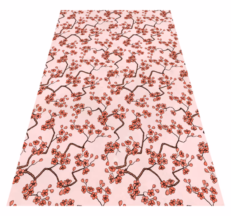 Kirsebærblomst vinyl teppe rosa - Tenstickers