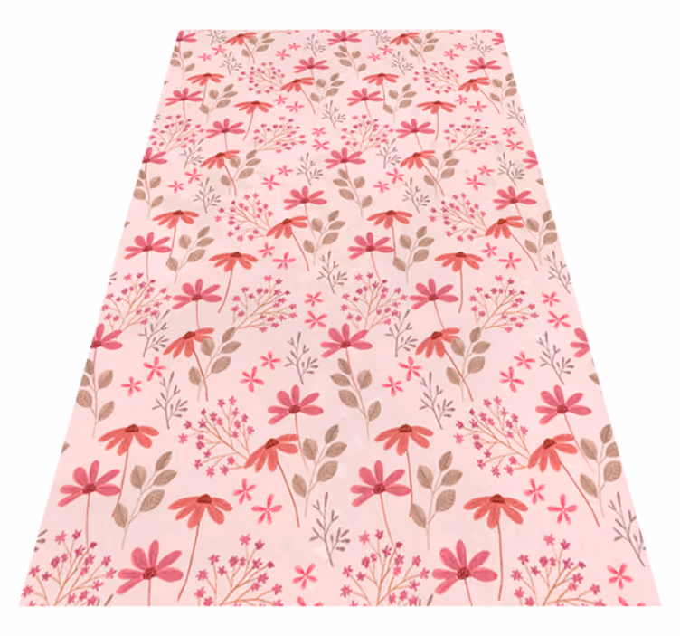 Vinyl teppe rosa små rosa blomster - Tenstickers