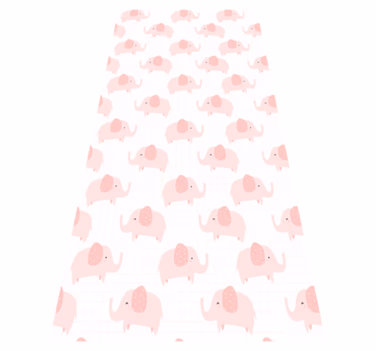 Vinyl teppe rosa med rosa elefanter - Tenstickers