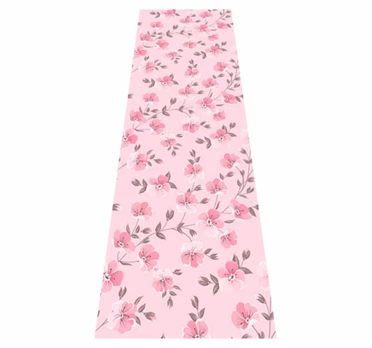 Vinyl teppe rosa søte rosa blomster - Tenstickers