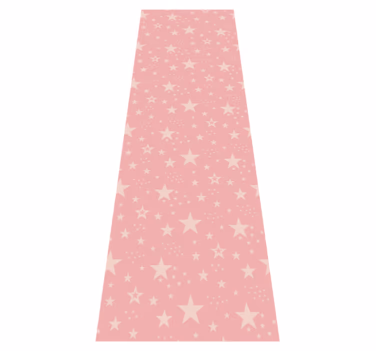 Lyserosa stjerner på mørkerosa vinyl teppe rosa - Tenstickers