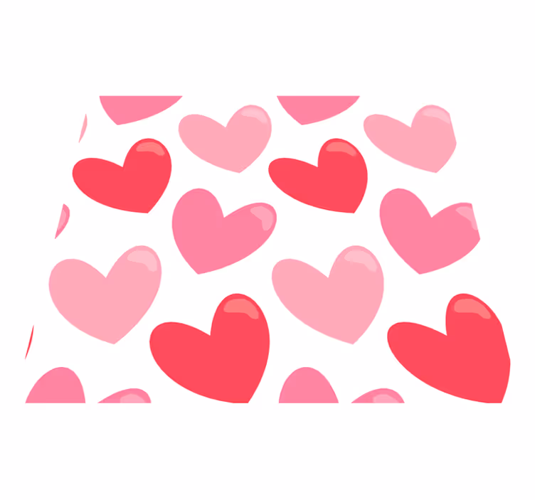Vinyl teppe rosa store hjerter - Tenstickers