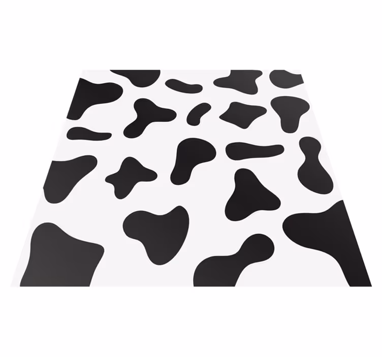 Sort og hvitt kyretyrtrykk vinylteppe - Tenstickers