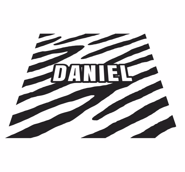 Personlig zebra vinylteppe med navn - Tenstickers