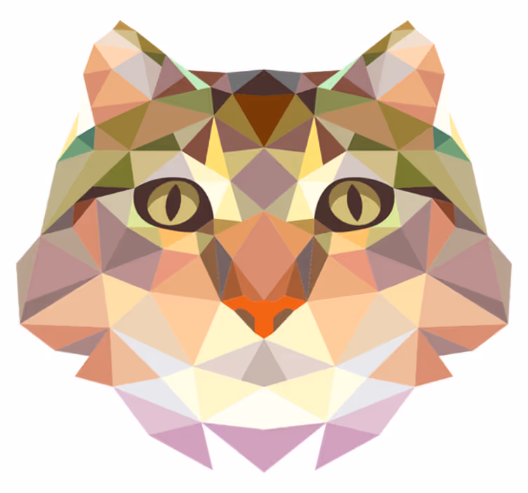 Fantastisk geometrisk kattformet vinylteppe - Tenstickers