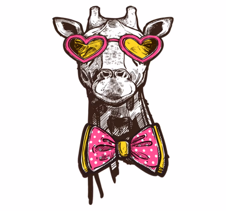 Originalt hipstergiraff vinylteppe - Tenstickers