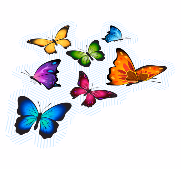 Flygende sommerfugler animalsk vinylteppe - Tenstickers