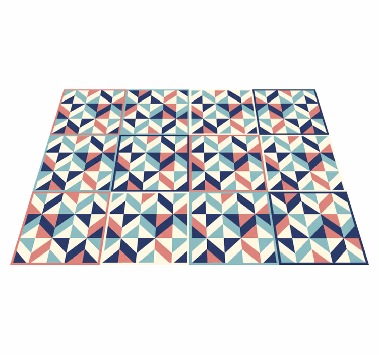 Flerfarget romboid geometrisk vinylteppe - Tenstickers