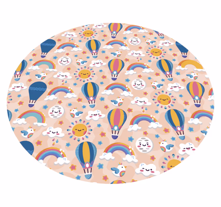 Fortryllende skyer og regnbuer babyer vinyl teppe - Tenstickers