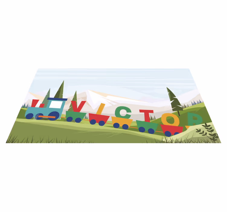 Fantastisk personlig tilpasset tog babyer vinyl teppe - Tenstickers