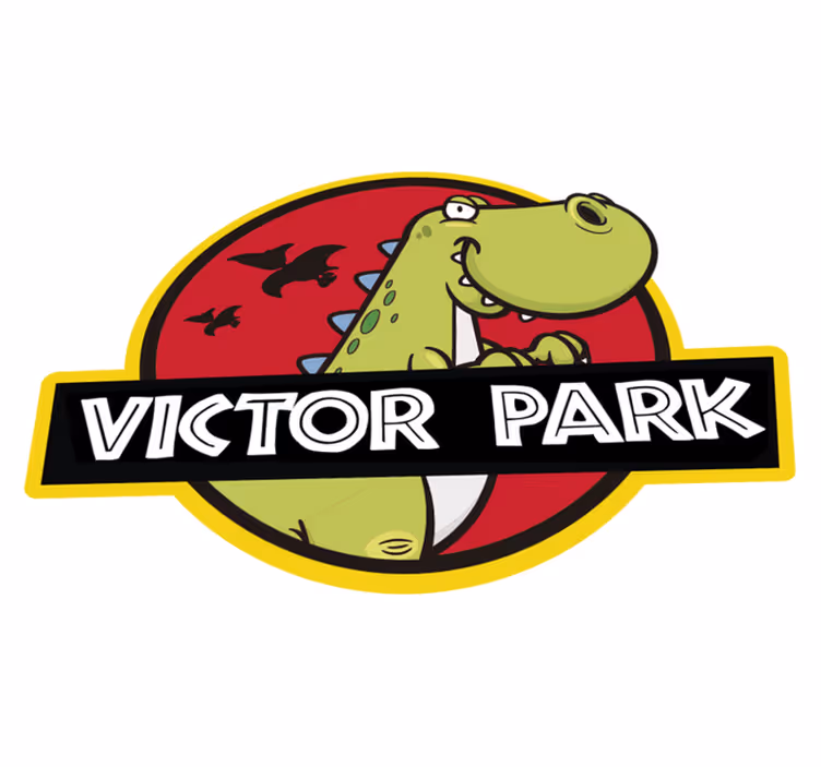 Personnalised jurassic park kids vinyl teppe - Tenstickers