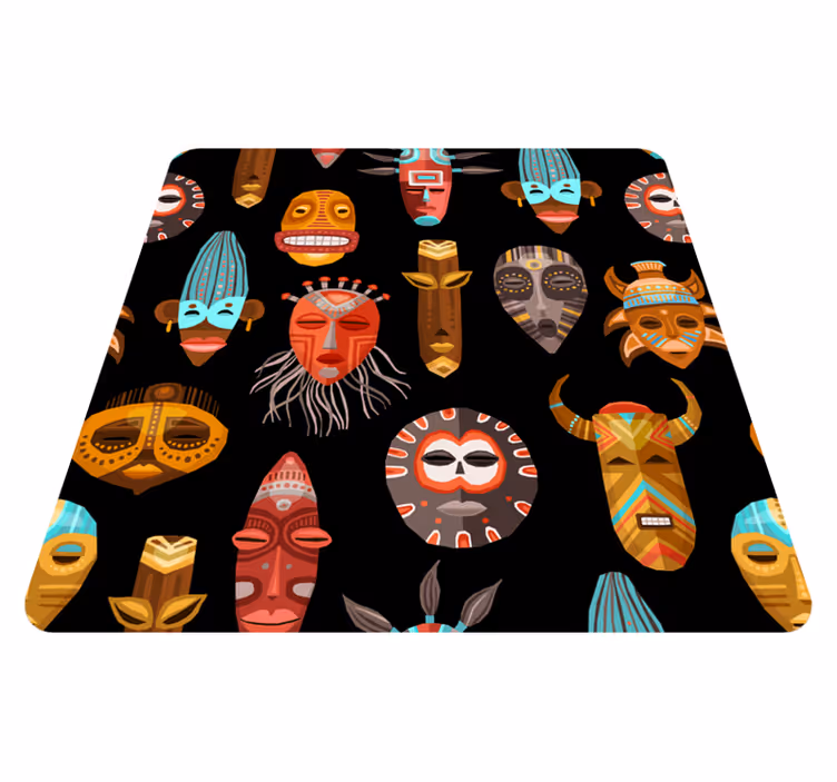 Stammemaskemotiv ensemble vinyl teppe stue - Tenstickers